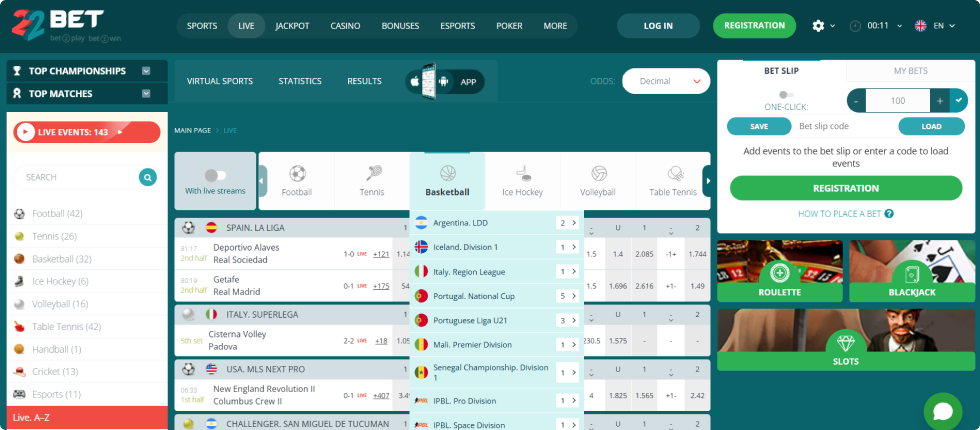 22Bet sportsbook