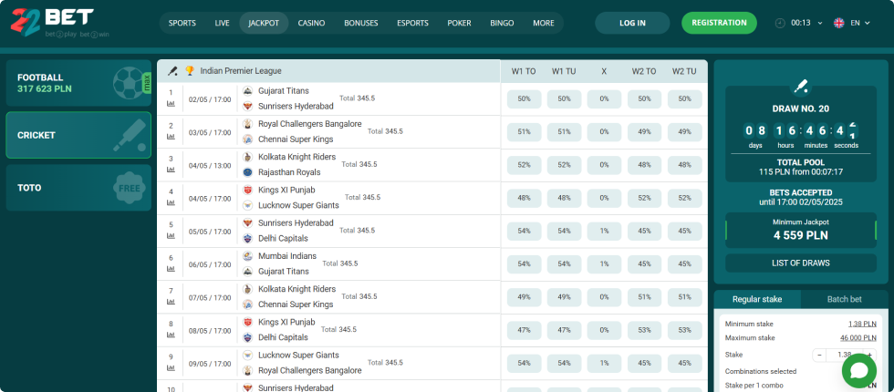22Bet website